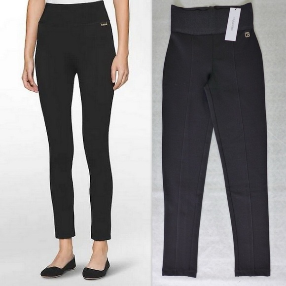 Calvin Klein Pants - Calvin Klein Wide Elastic Waiste Ponte Pull on Legging Pants